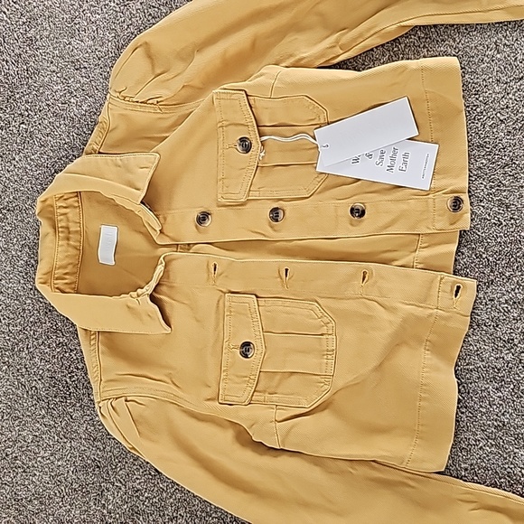 Boyish Jeans The Landon Puff Sleeve Cropped Denim Jacket in Gold Rush Size Small - Picture 2 of 6